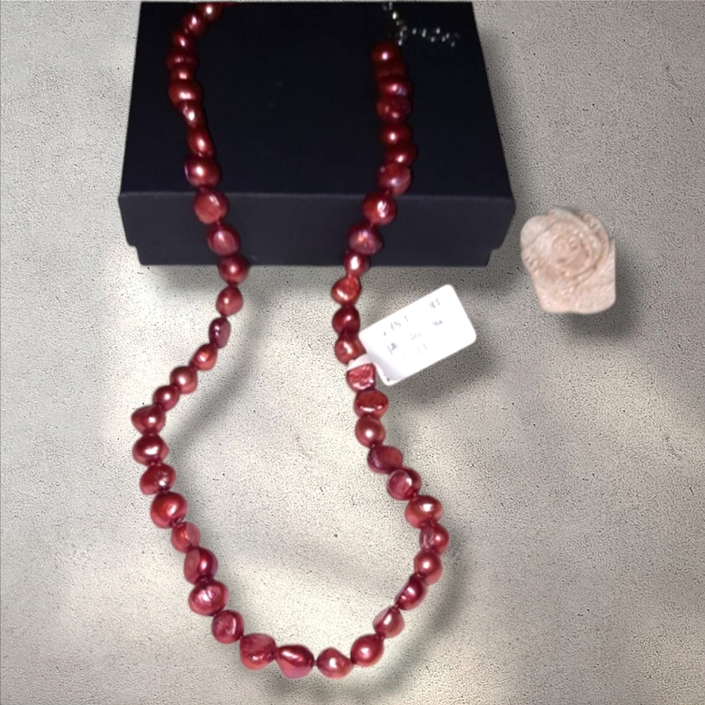 NEW 925 freshwater pearl 18in necklace sterling silver Classic Gift Timeless